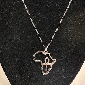 2FOR $15 BUNDLE Titanium Steel Ankh Cross (Cross of Life) and Africa Pendant